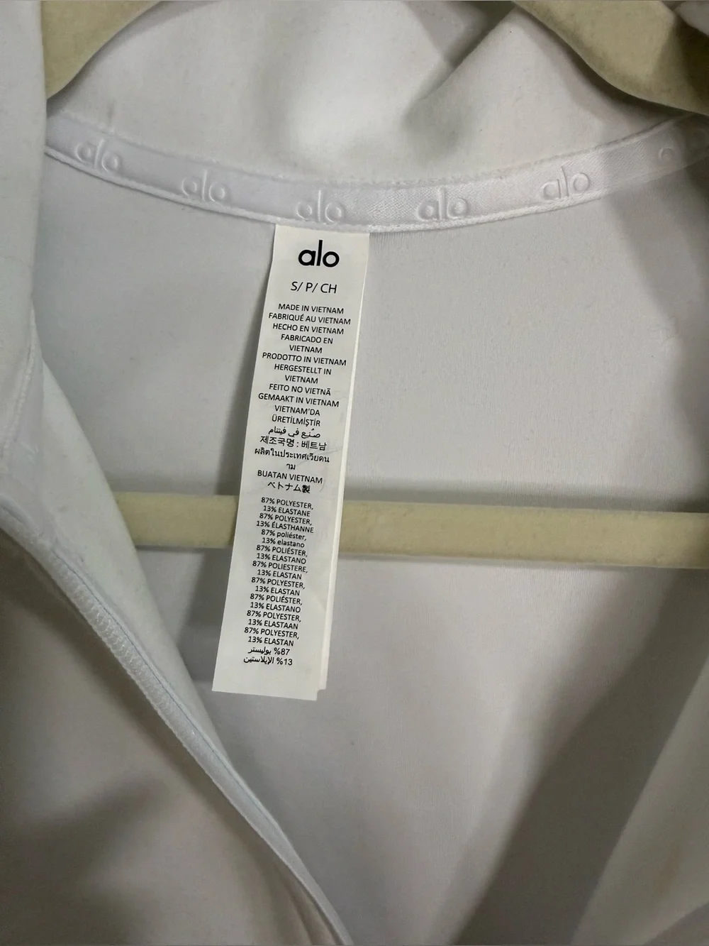 Alo Yoga Alosoft Half Zip Rapid Pullover White Small